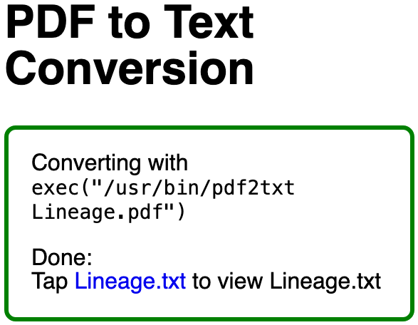 screenshot PDF 2 text conversion message